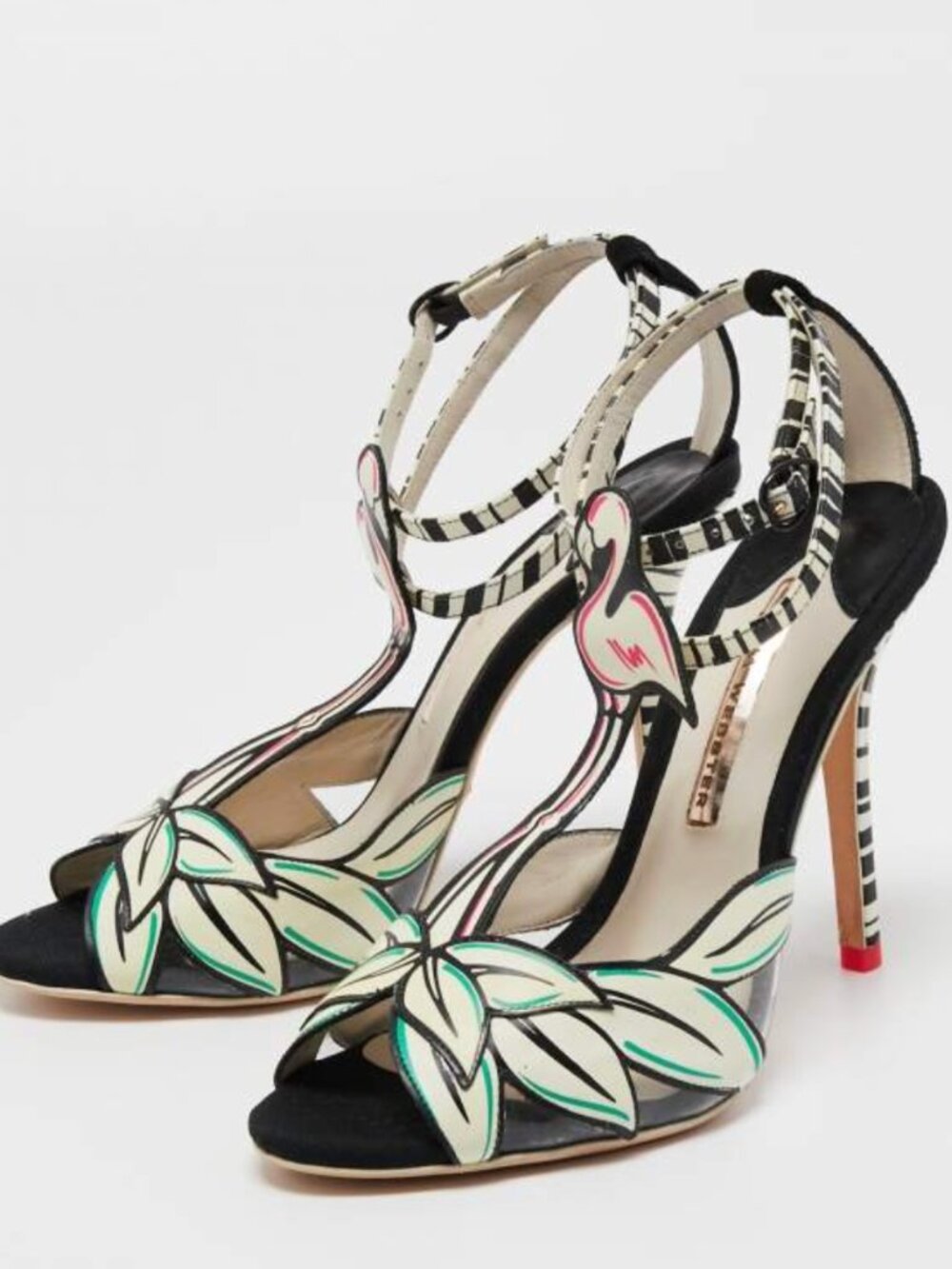 Sophia Webster Patent Leather Flamingo T-Strap Heels | Size 40 | Rare Find